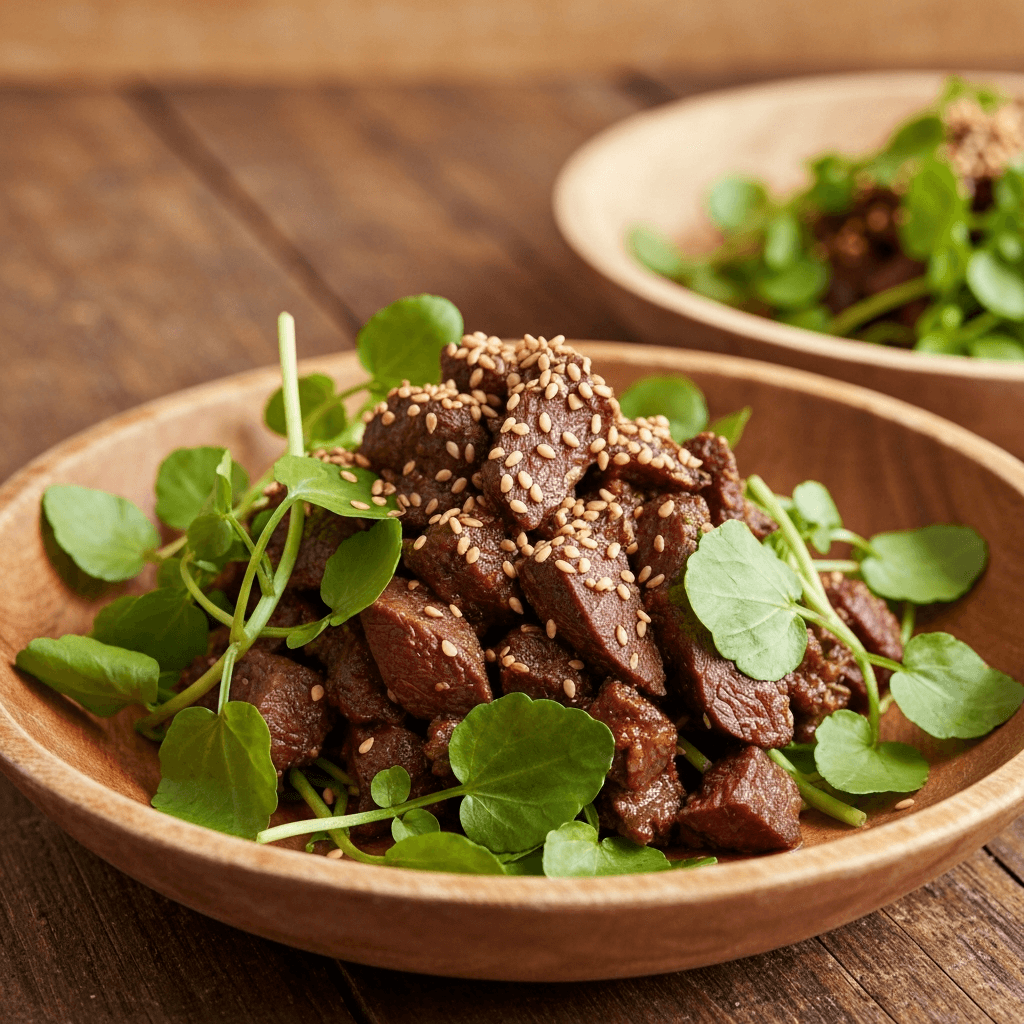 Northern Thai-Style Venison Larb with Fresh Watercress and Toasted Sesame