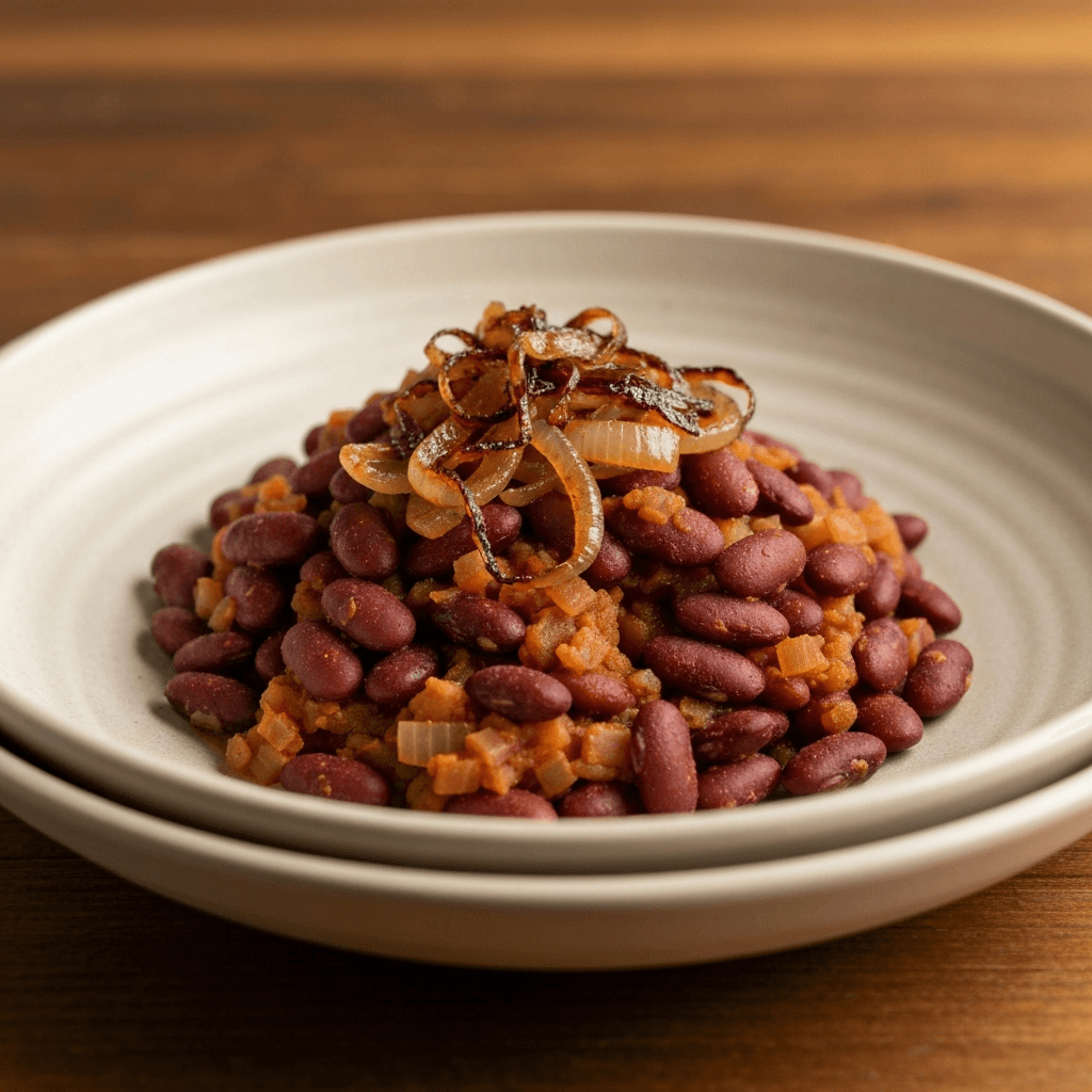 Mujaddara with Spiced Red Kidney Beans and Caramelized Vidalia Onion