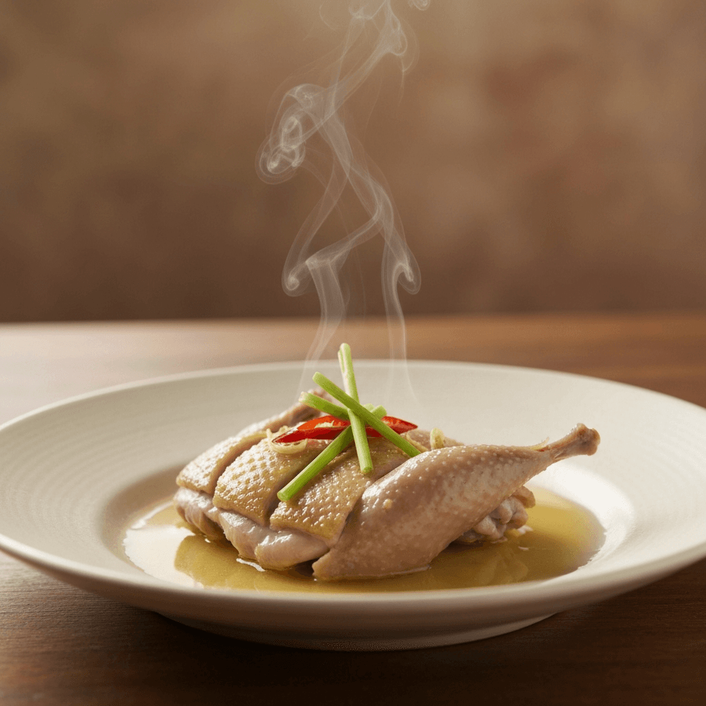 Steamed Quail Breast with Lemongrass and Kaffir Lime Aromatics