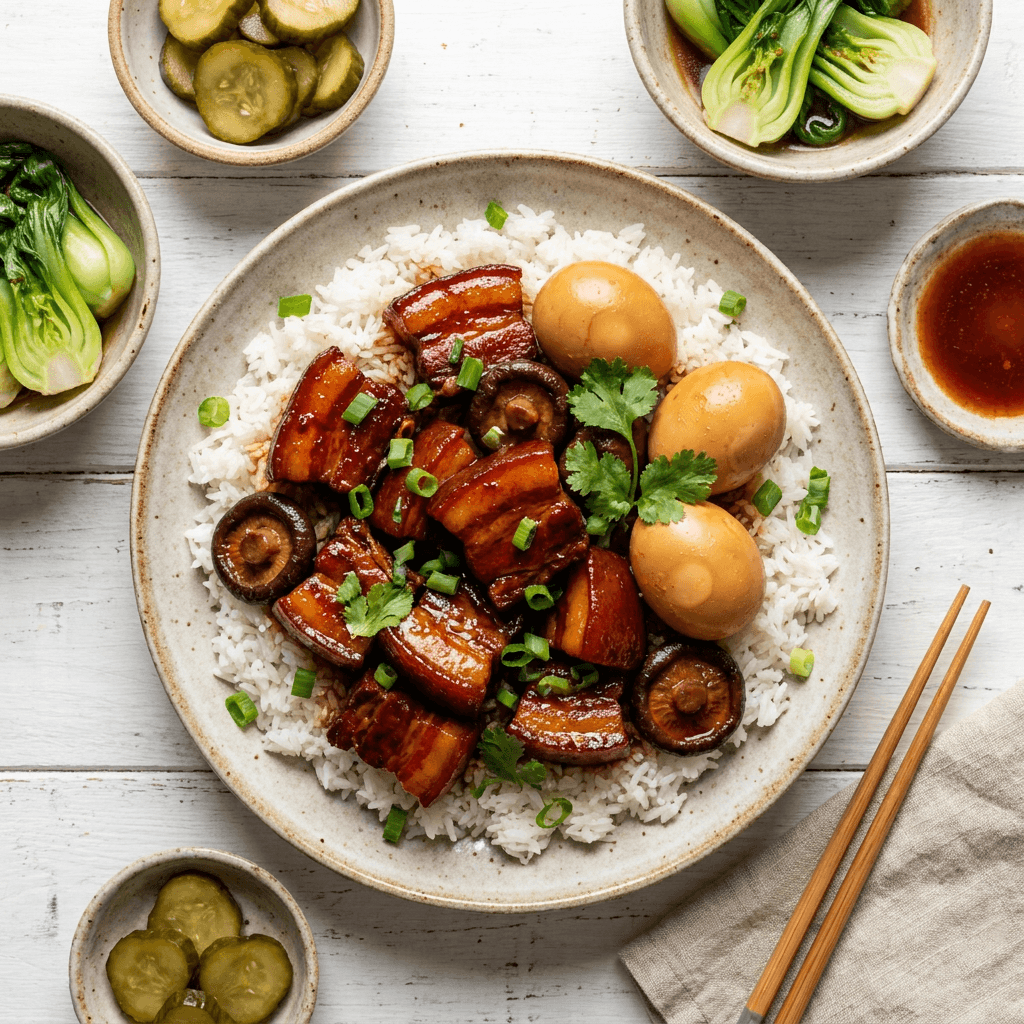 Hong Shao Rou (Shanghainese Red-Braised Pork Belly with Rice)