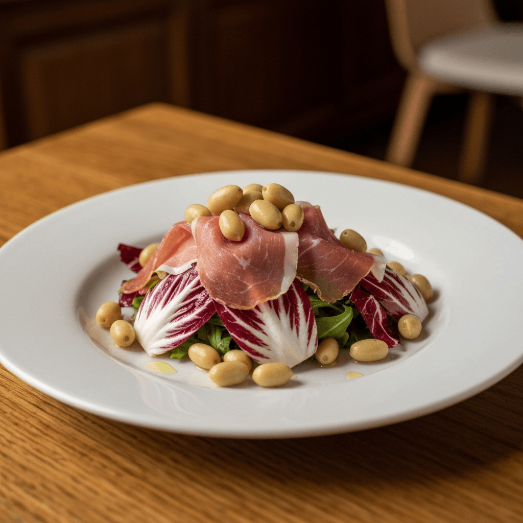 Insalata di Radicchio e Prosciutto con Pinoli