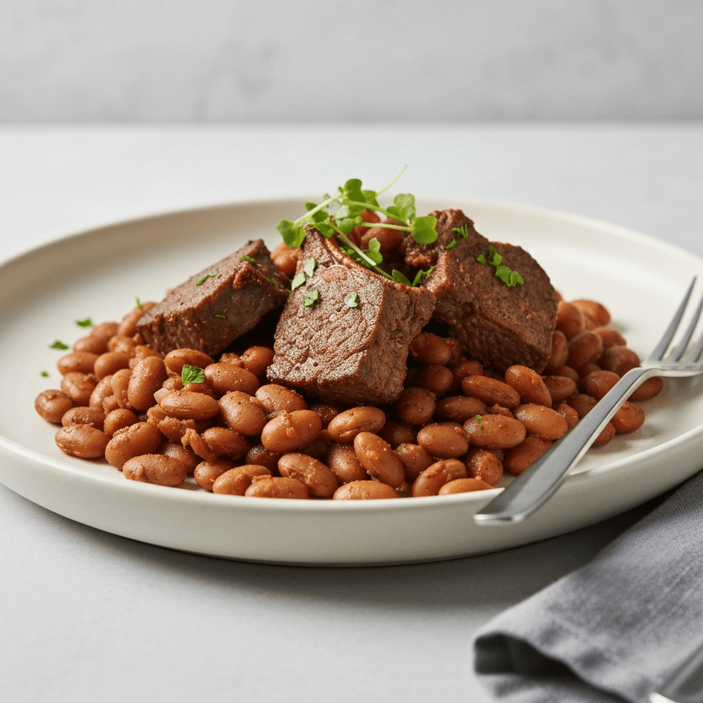 Middle Eastern Spiced Lamb and Pinto Bean Breakfast Hash