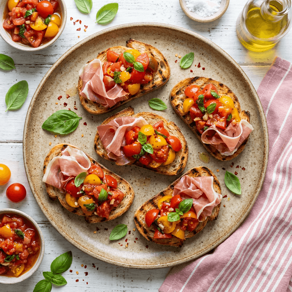 Bruschetta al Pomodoro with Prosciutto di Parma