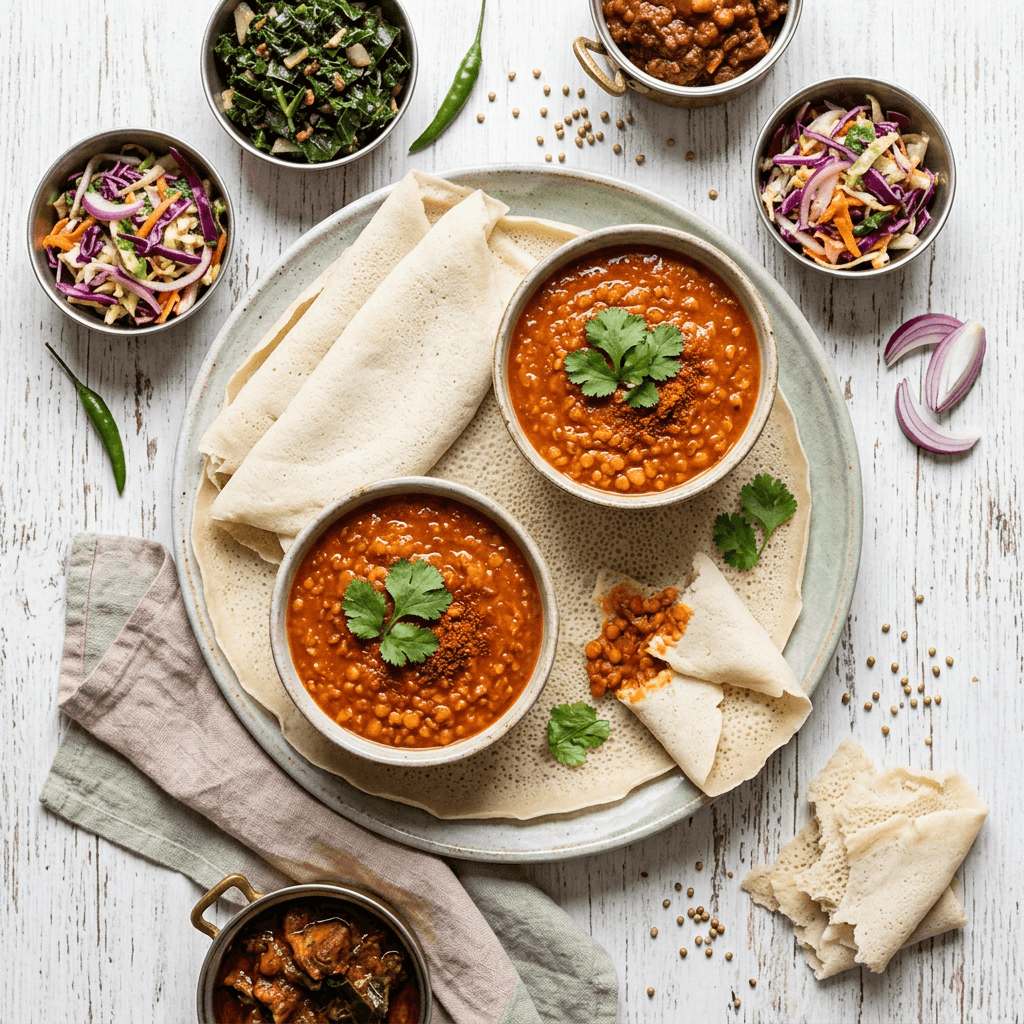 Ethiopian Misir Wat with Injera