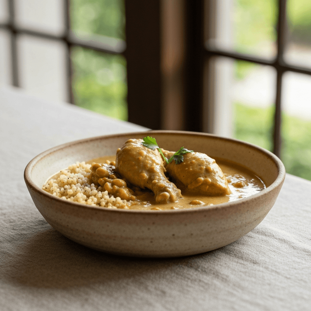 Maafe (West African Peanut Stew) with Chicken and Millet