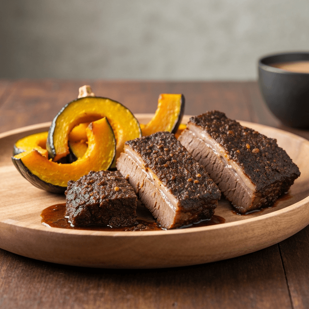 Berbere-Spiced Bison Brisket with Roasted Kabocha Squash