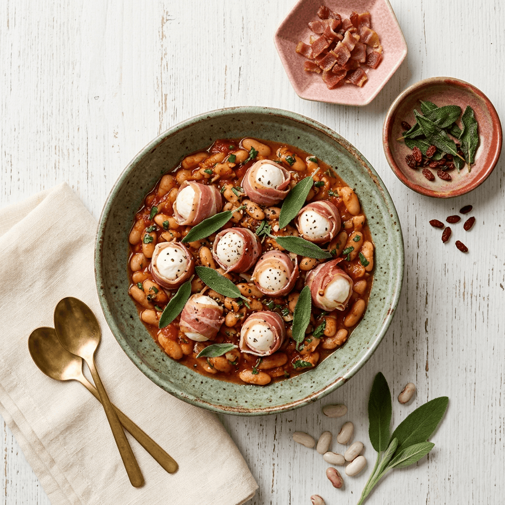 Bocconcini di Prosciutto e Fagioli all'Uccelletto