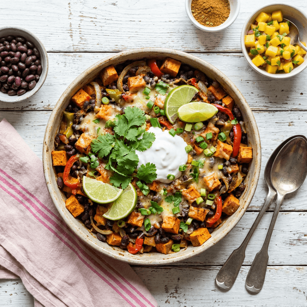 Caribbean-Spiced Black Bean and Sweet Potato Bake