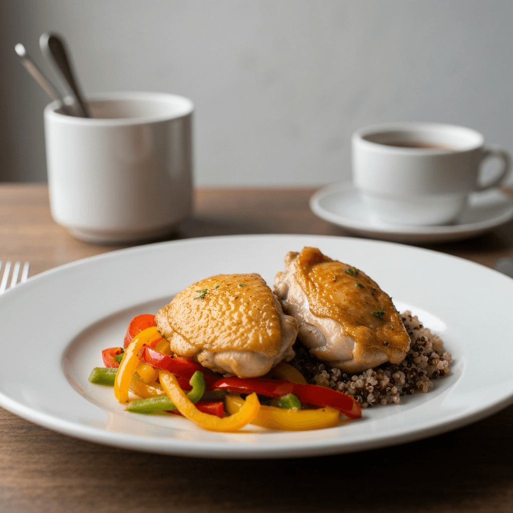 Poulet à la Provençale with Sautéed Peppers and Quinoa