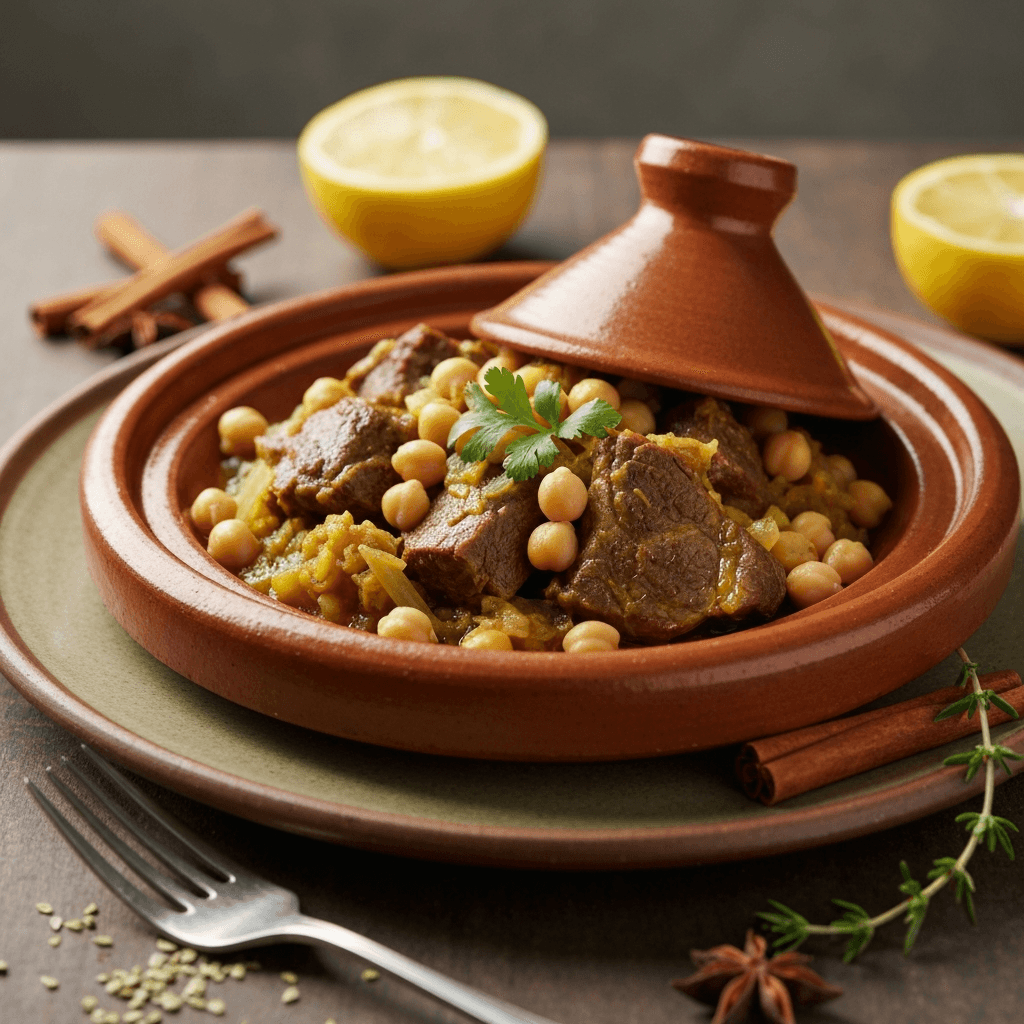 Moroccan Lamb and Chickpea Tagine with Preserved Lemon