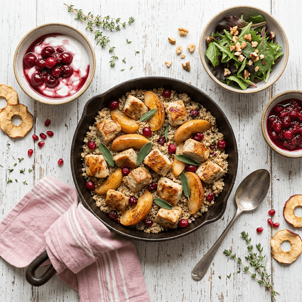 Pan-Seared Turkey and Apple Skillet with Quinoa