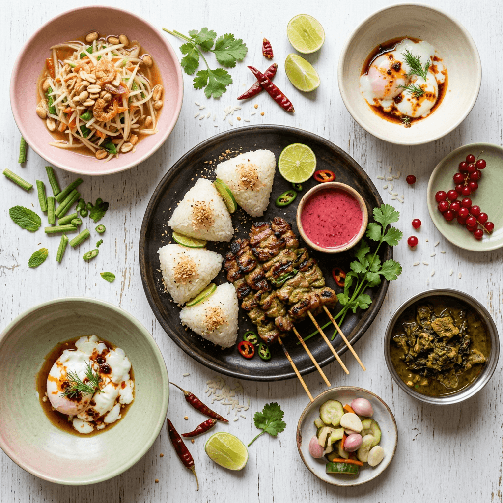 Khao Niao with Moo Yang (Isaan-Style Grilled Chicken Breakfast)