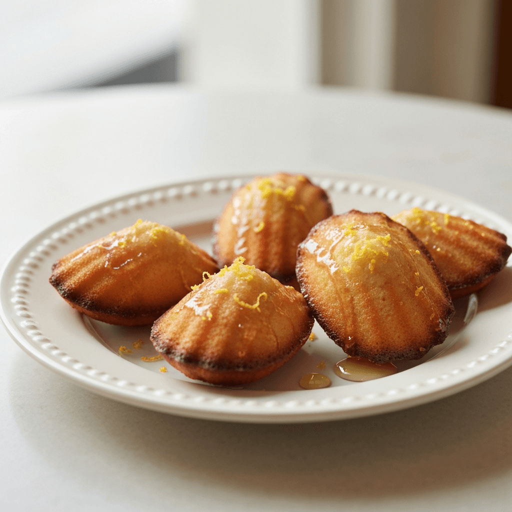 Classic Parisian Madeleines with Lemon Zest and Honey