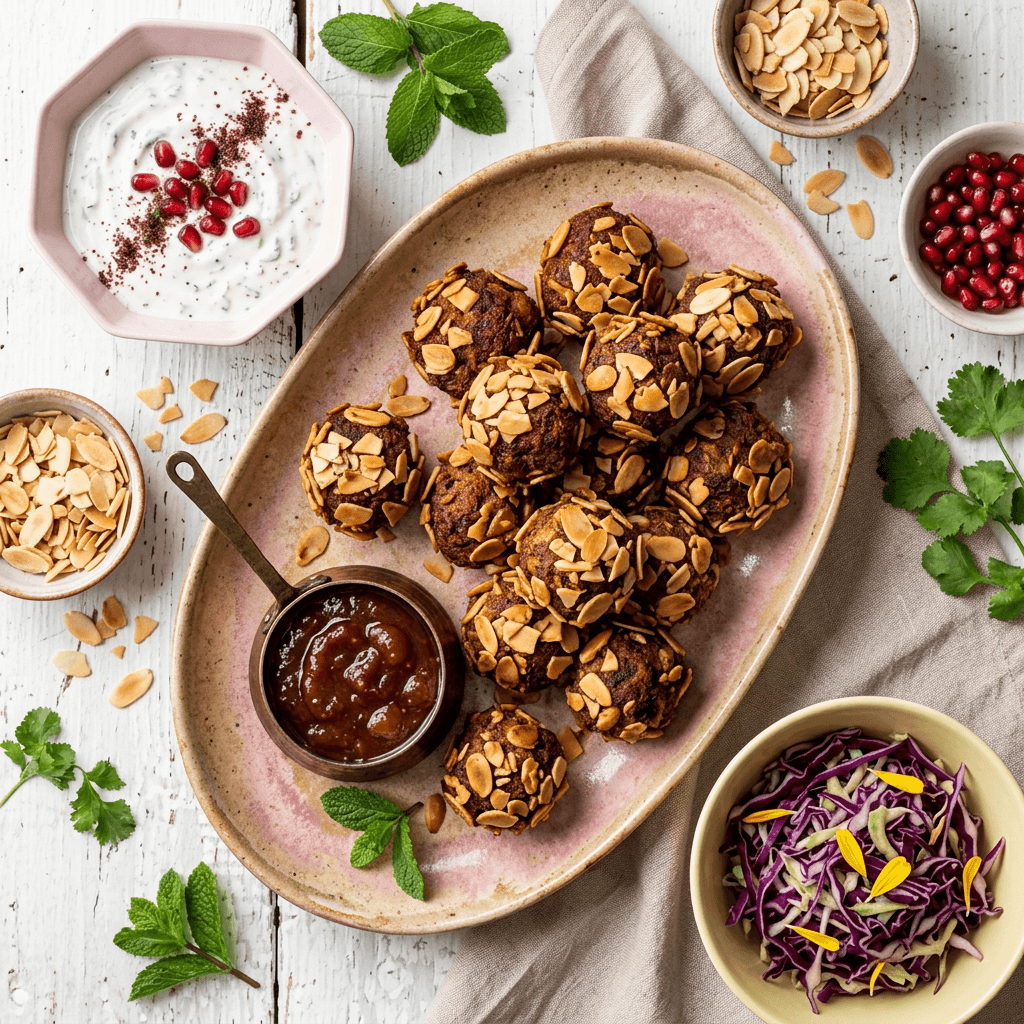 Moroccan Lamb and Apricot Bites with Toasted Almonds