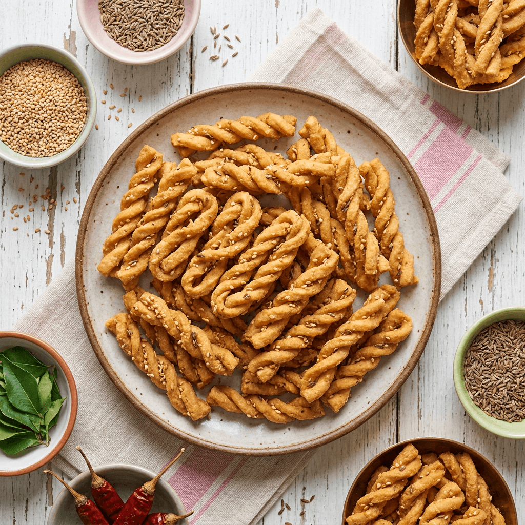 Murukku with Toasted Sesame and Cumin