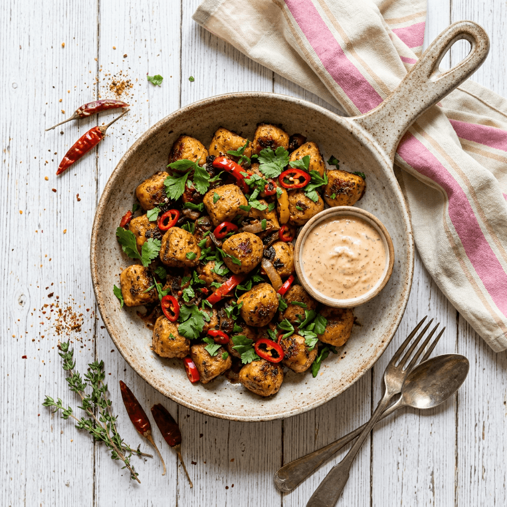 Cajun-Spiced Seitan Skillet Bites