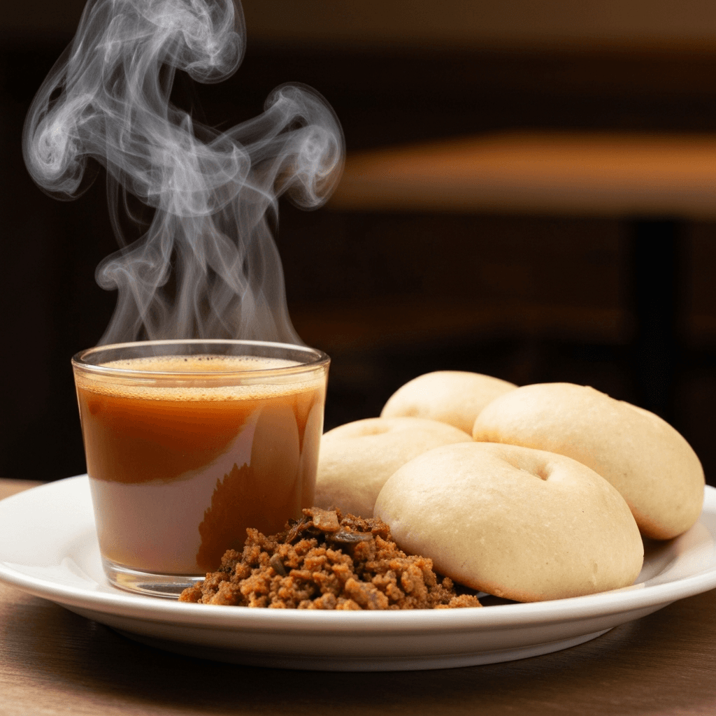 Borena-Oromo Spiced Tea and Steamed Ambasha Bread Plate