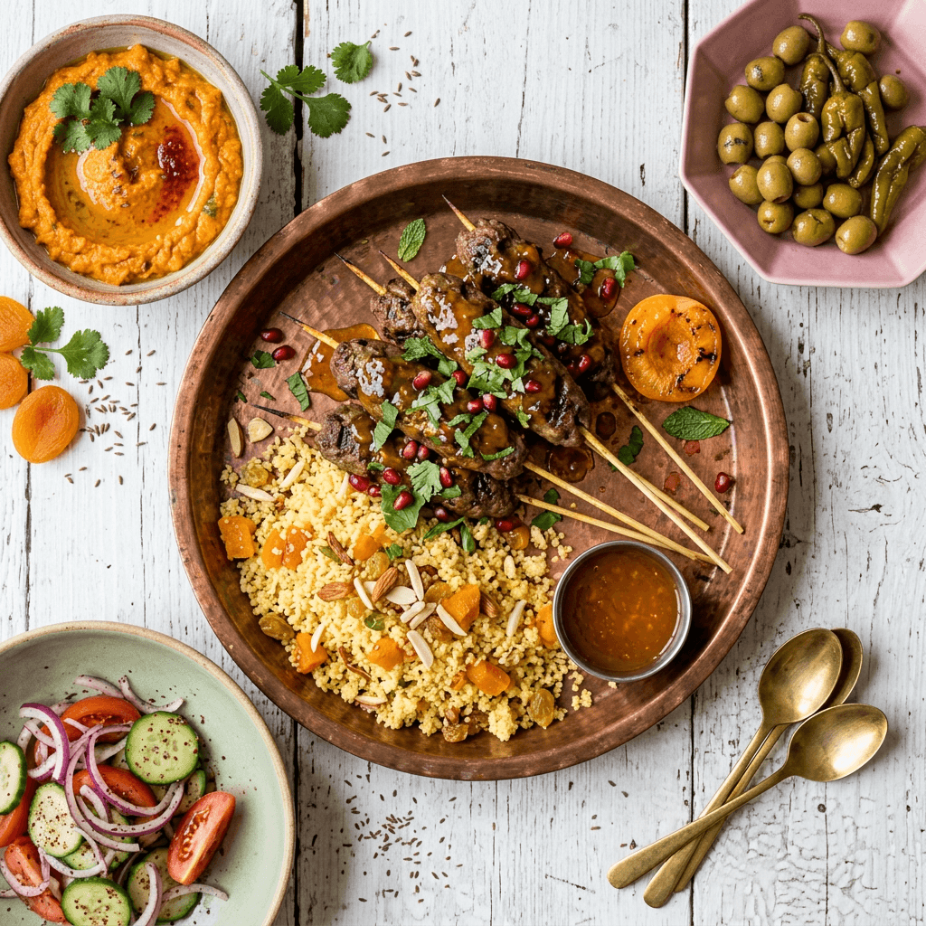 Moroccan Lamb Kefta Skewers with Apricot Glaze
