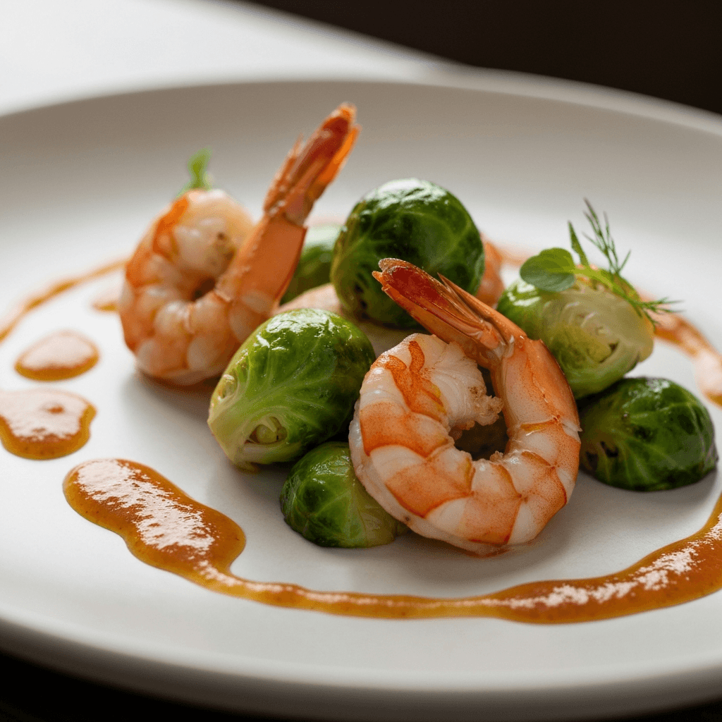 Shrimp and Brussels Sprout 'Agrodolce' with Tamarind Glaze