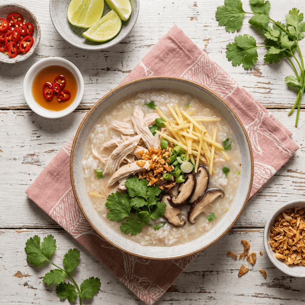 Khao Tom Gai (Thai Ginger-Chicken Rice Soup)
