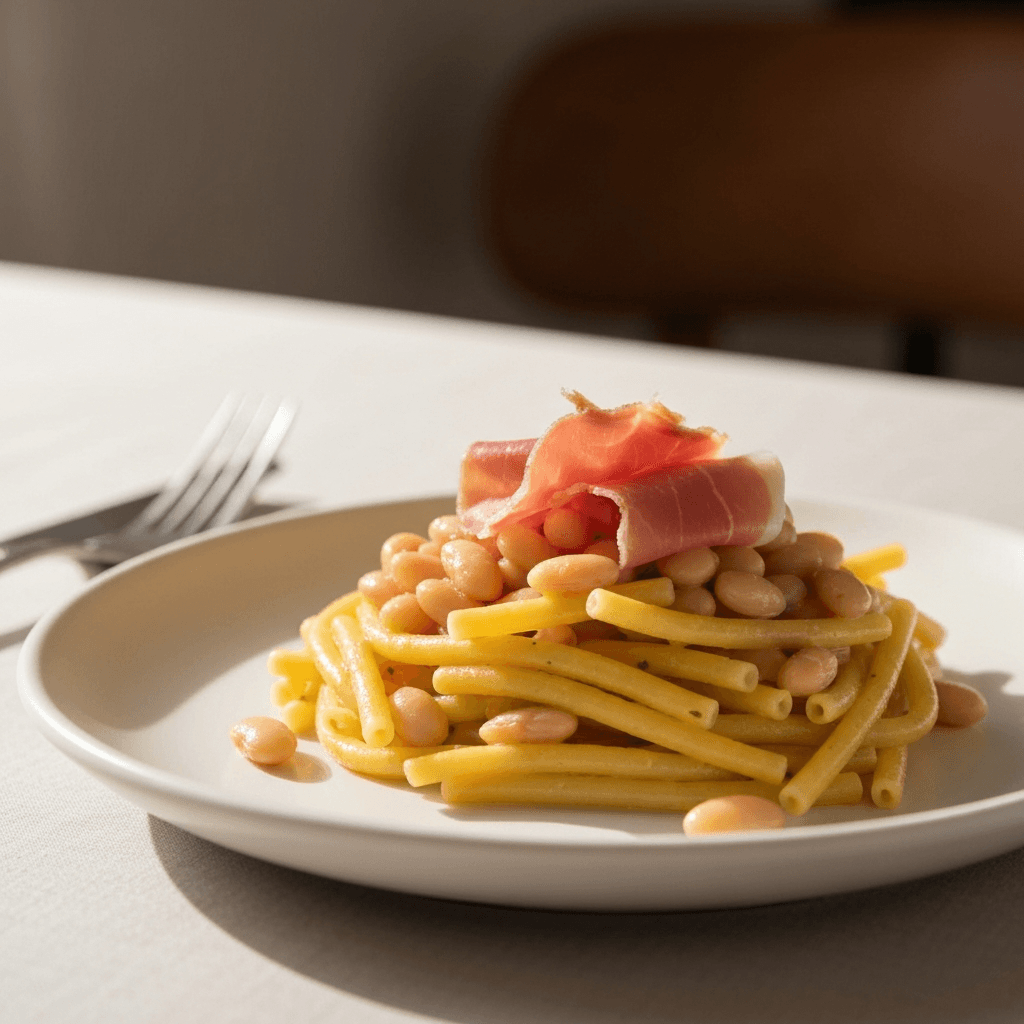 Pasta Integrale con Fagioli Bianchi e Prosciutto Crudo