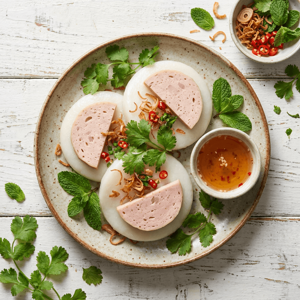 Banh Day Gio (Steamed Rice Cakes with Cha Lua)