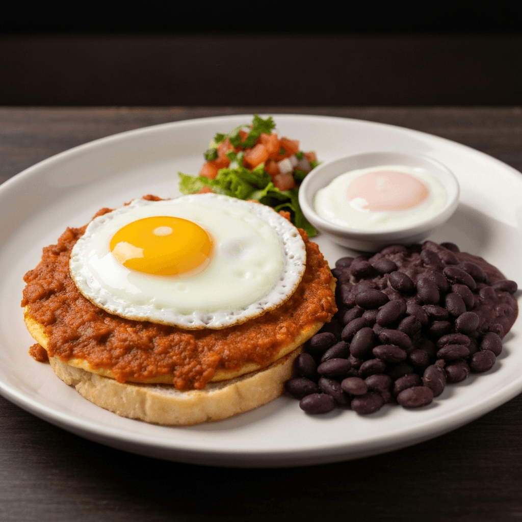 Huevos Rancheros con Frijoles Negros